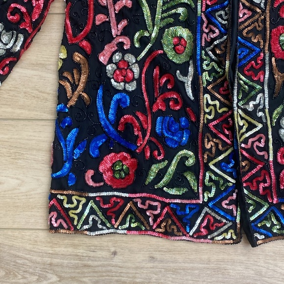 Vintage Jakelin Designs Sequin Silk Jacket - Picture 3 of 16